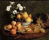 Flowers and Fruit on a Table by Henri Fantin-Latour